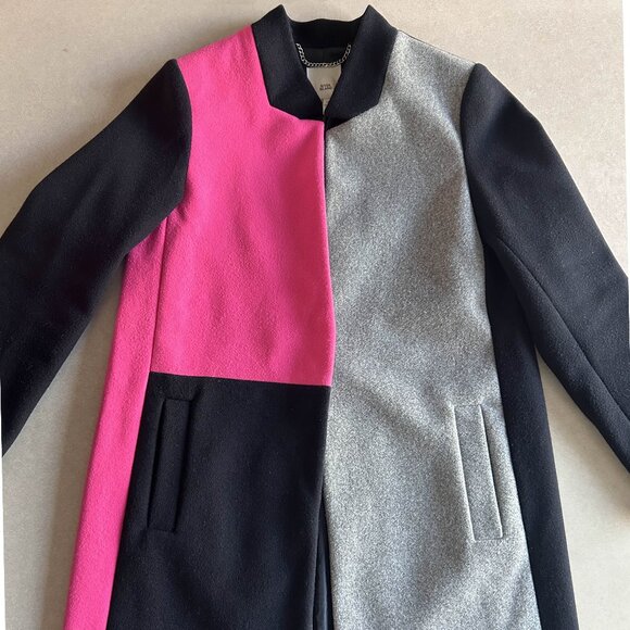 River Island Color Block Longline Coat ASO Emily in Paris - Picture 3 of 8